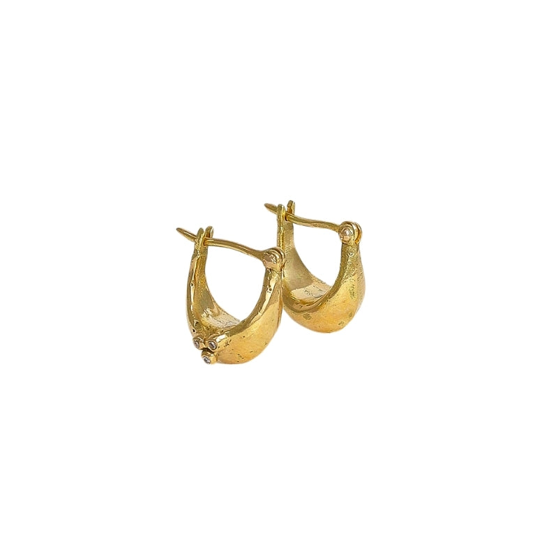 Hellespont Earrings with Diamond - Solid Gold