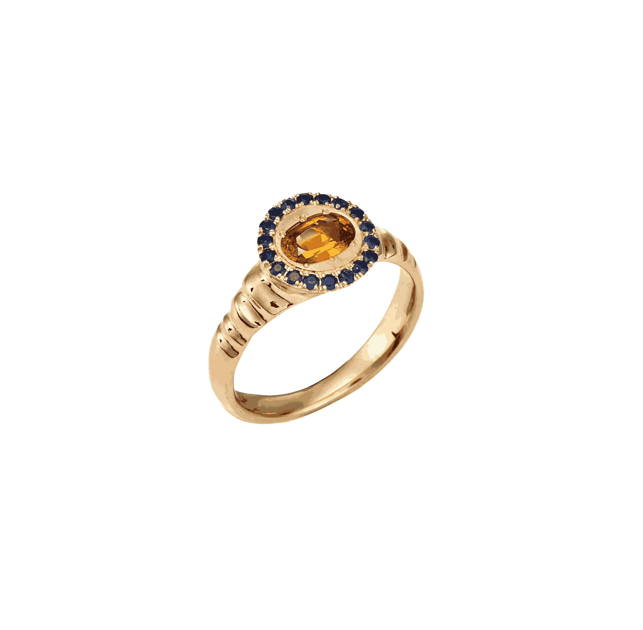 Petite Theseus Ring with Orange Sapphire - Solid Gold