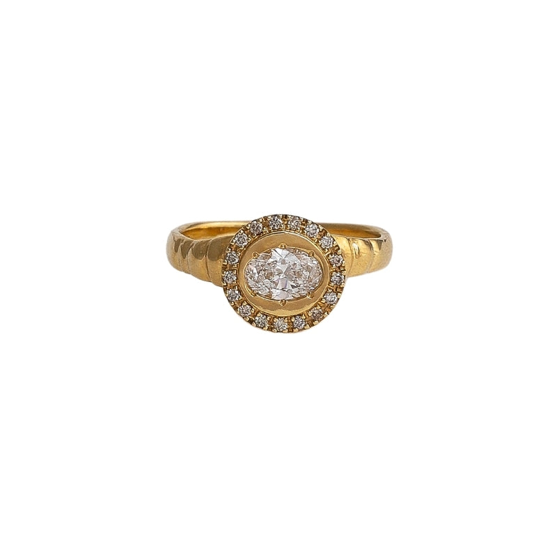 Petite Theseus Ring with Diamond - Solid Gold