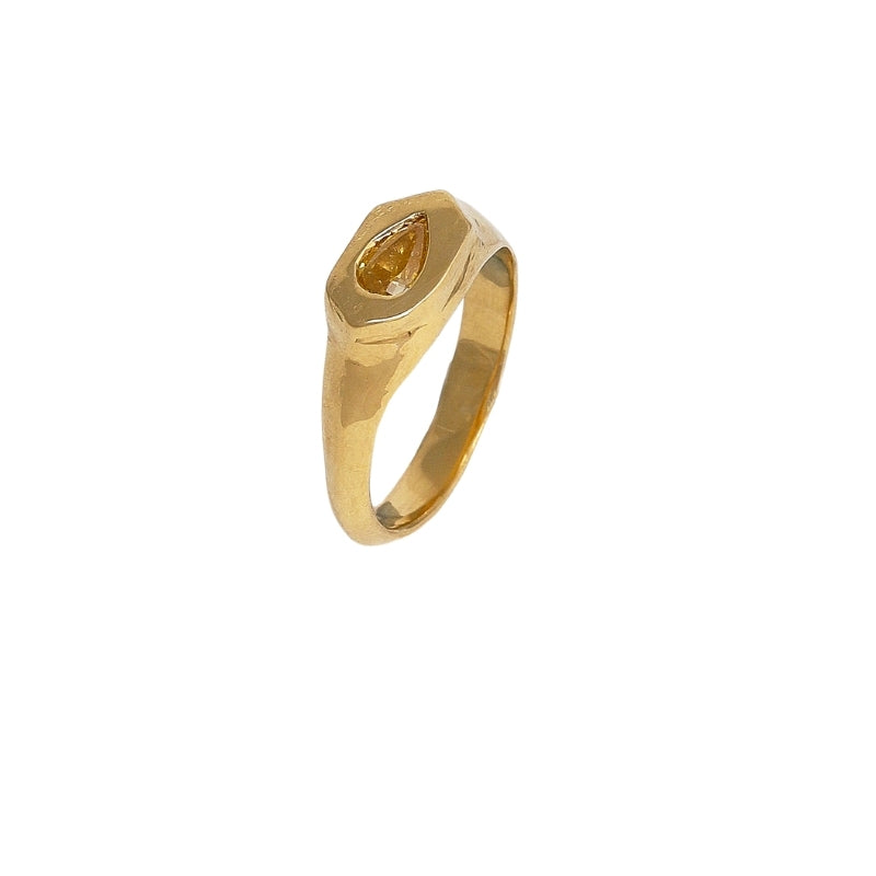 Vertumnus Ring with Yellow Diamond - Solid Gold