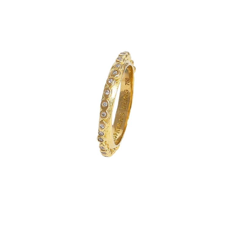 Harmonia Ring with Diamond - Solid Gold