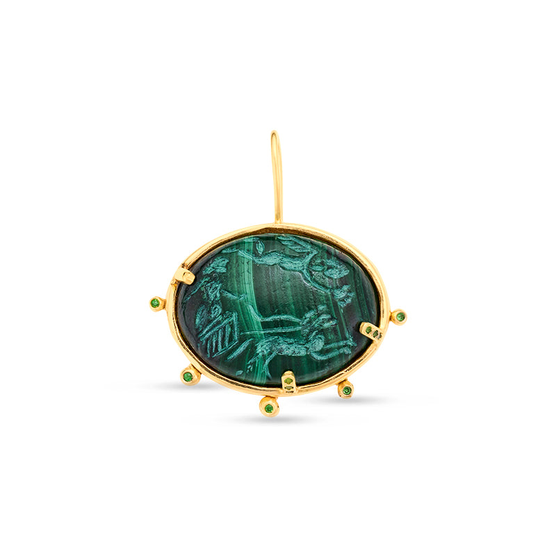 Hippolyta Pendant with Tsavorite Garnet - Solid Gold