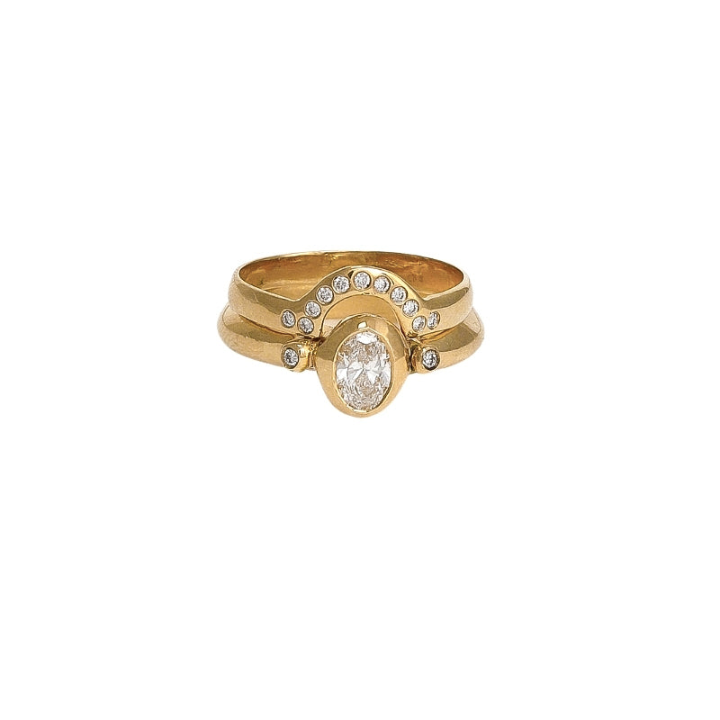 Pyrrha Ring with Diamond - Solid Gold