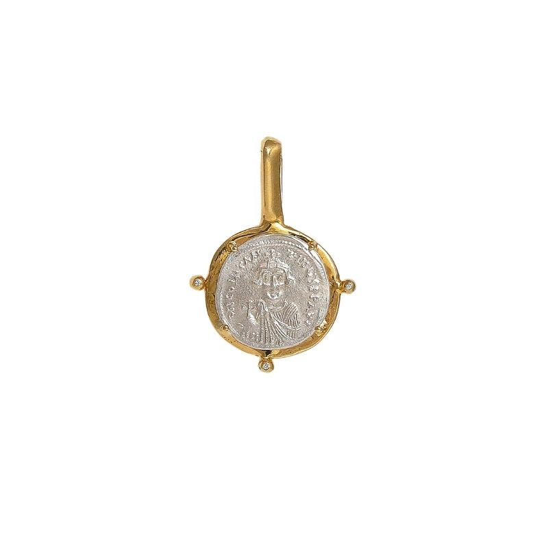 Khazaria Pendant in Sterling Silver and Diamond - Solid Gold