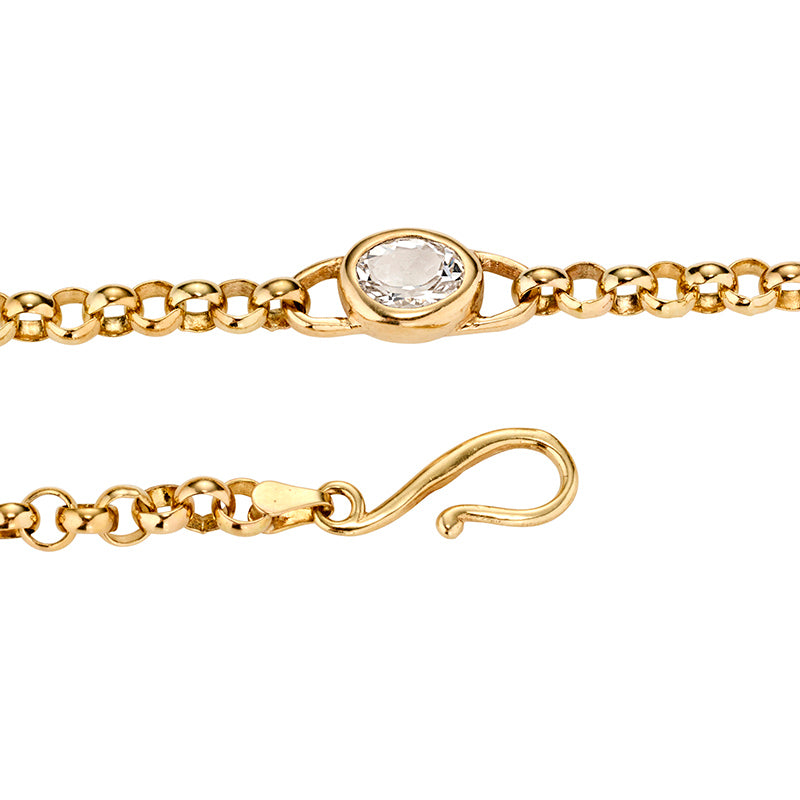 Mermesa Chain Necklace with Quartz - Solid Gold