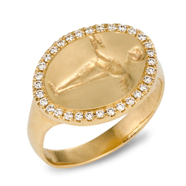 Peristera Ring with White Diamond - Solid Gold