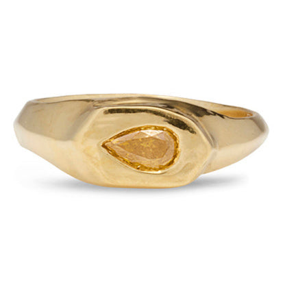 Vertumnus Ring with Yellow Diamond - Solid Gold