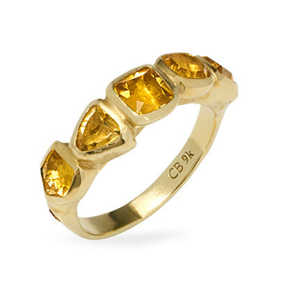 Perdix Ring with Yellow Sapphire - Solid Gold