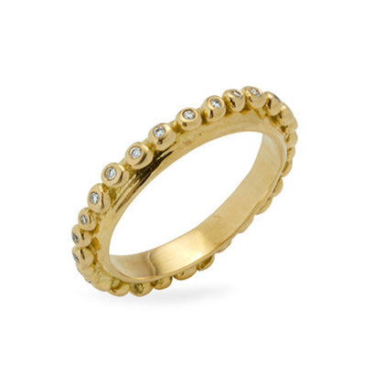 Harmonia Ring with Diamond - Solid Gold