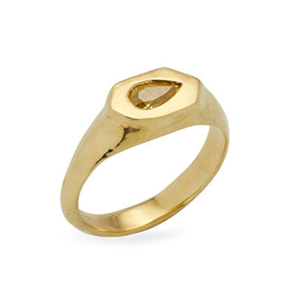 Vertumnus Ring with Yellow Diamond - Solid Gold