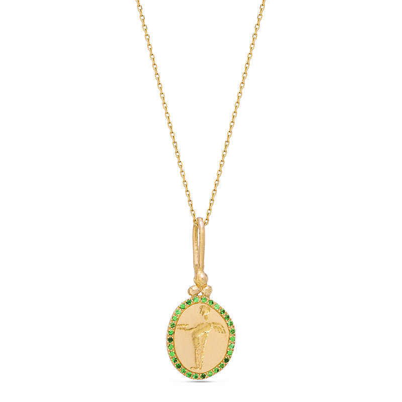 Peristera Pendant with Tsavorite Garnet - Solid Gold