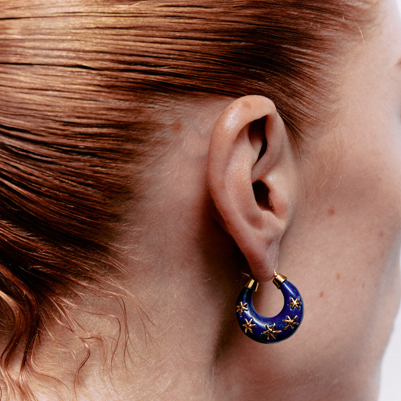 Melies Hoops in Lapis Lazuli - 24K Vermeil