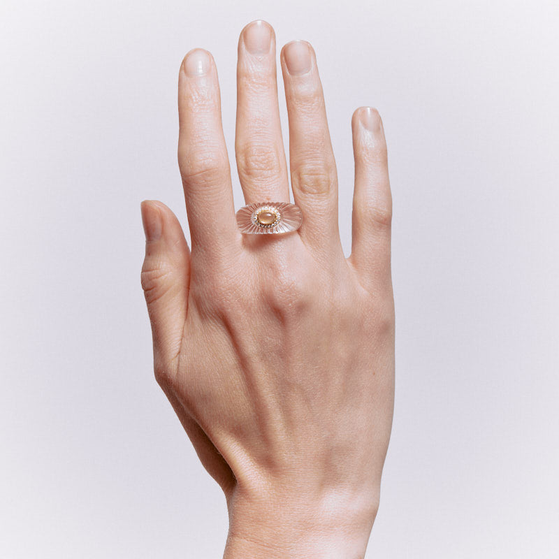 Hesperides Ring in Clear Quartz - 24K Vermeil