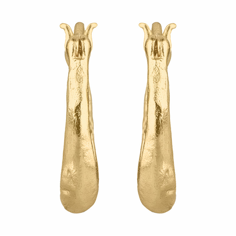 Adele Hoop Earrings - Gold hoop earrings with an organic molten texture.