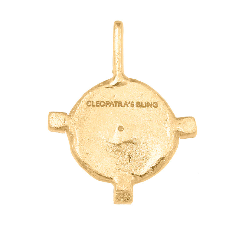 Byzantine Venice Domino Contrarini Medallion with Three Emeralds - 18K Gold Plated