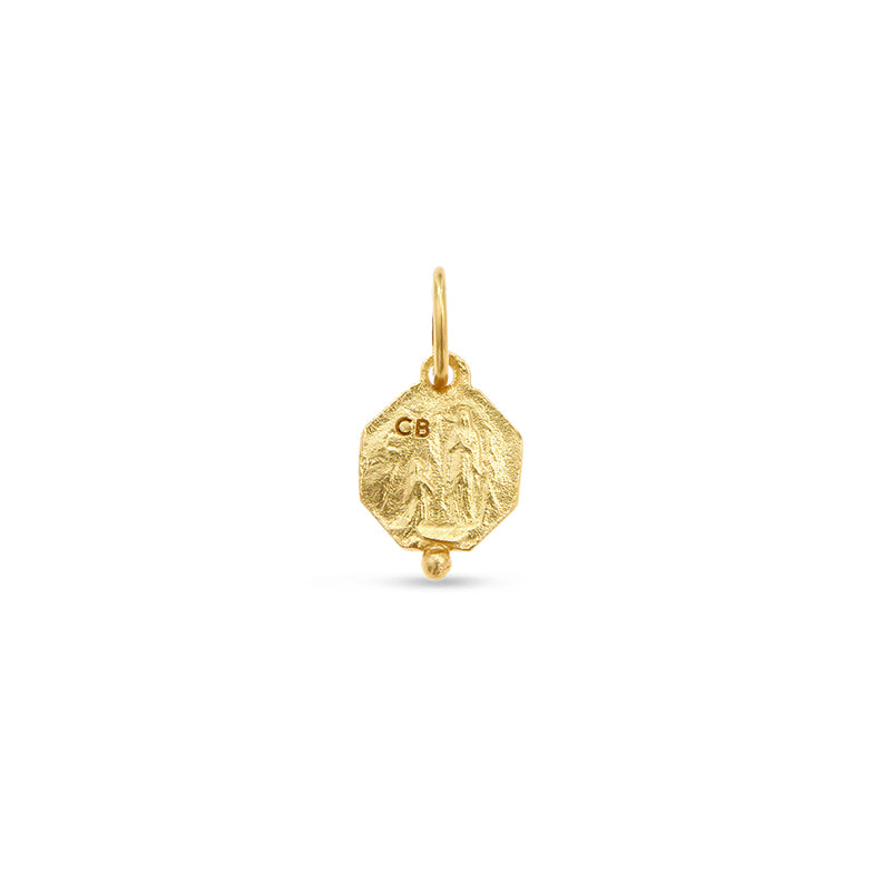 Blessed Mother Charm Pendant - Solid Gold