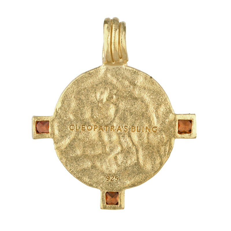 Constantinopolis Medallion with Smokey Quartz - 24K Vermeil