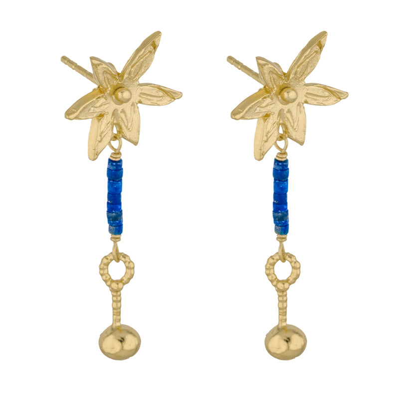 Vittoria Earrings with Lapis Lazuli - 18K Gold Plated