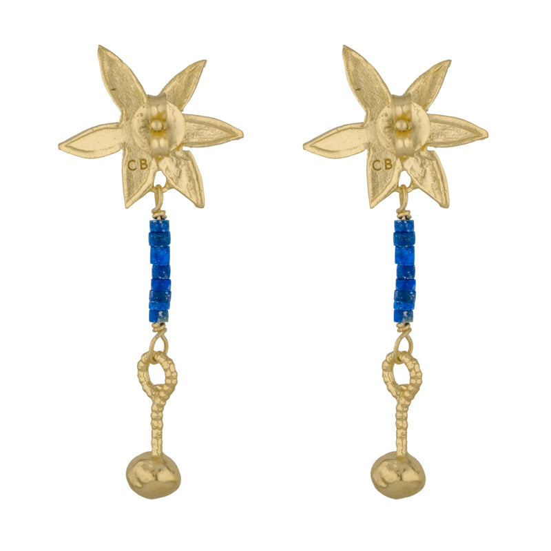 Vittoria Earrings with Lapis Lazuli - 18K Gold Plated