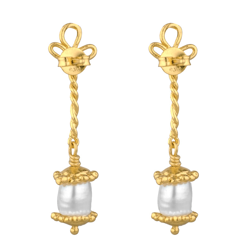 Florizel Earrings in Pearl - 18K Gold Plated