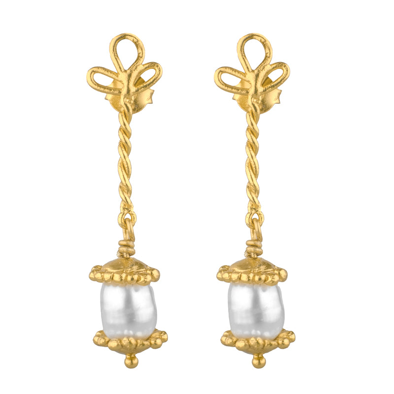 Florizel Earrings in Pearl - 18K Gold Plated