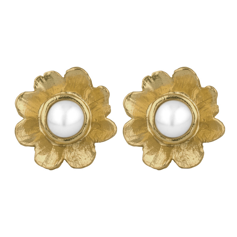 Perdita Studs with Pearl - 18K Gold Plated