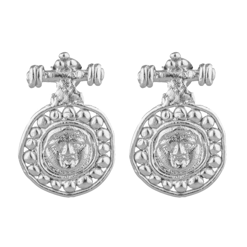 Gorgoneion Akritis Earrings - Sterling Silver