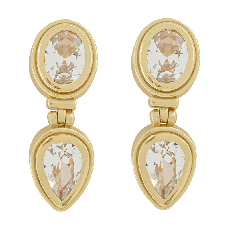 Alembic Earrings in Zircon - 18K Gold Plated