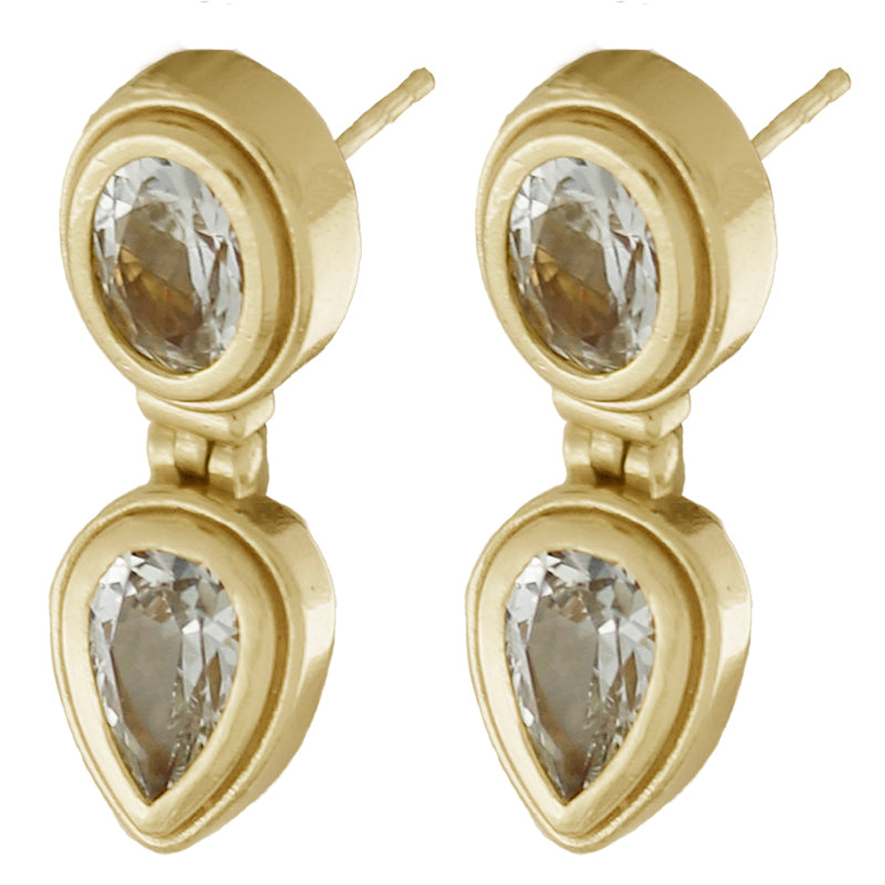 Alembic Earrings in Zircon - 18K Gold Plated