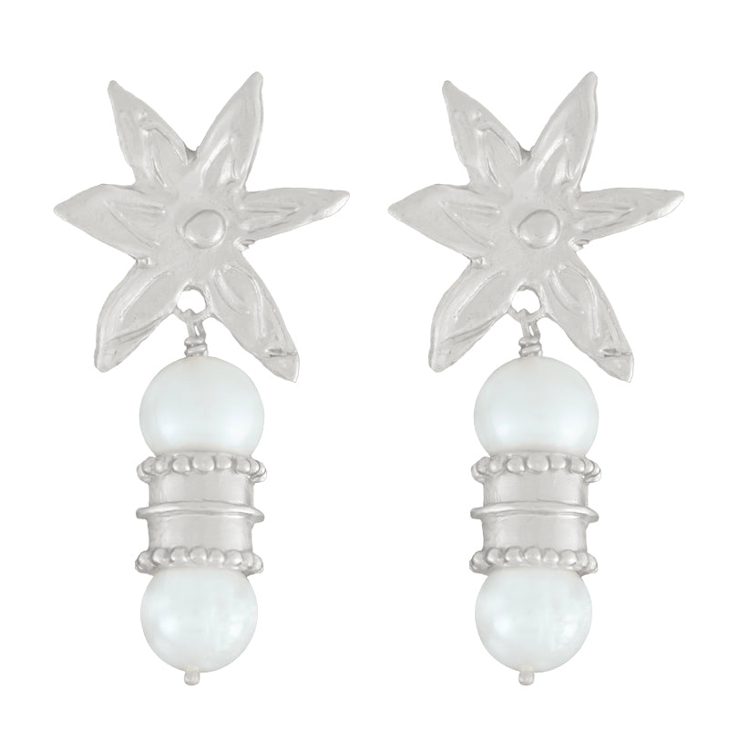 Albedo Earrings in Pearl - Sterling Silver