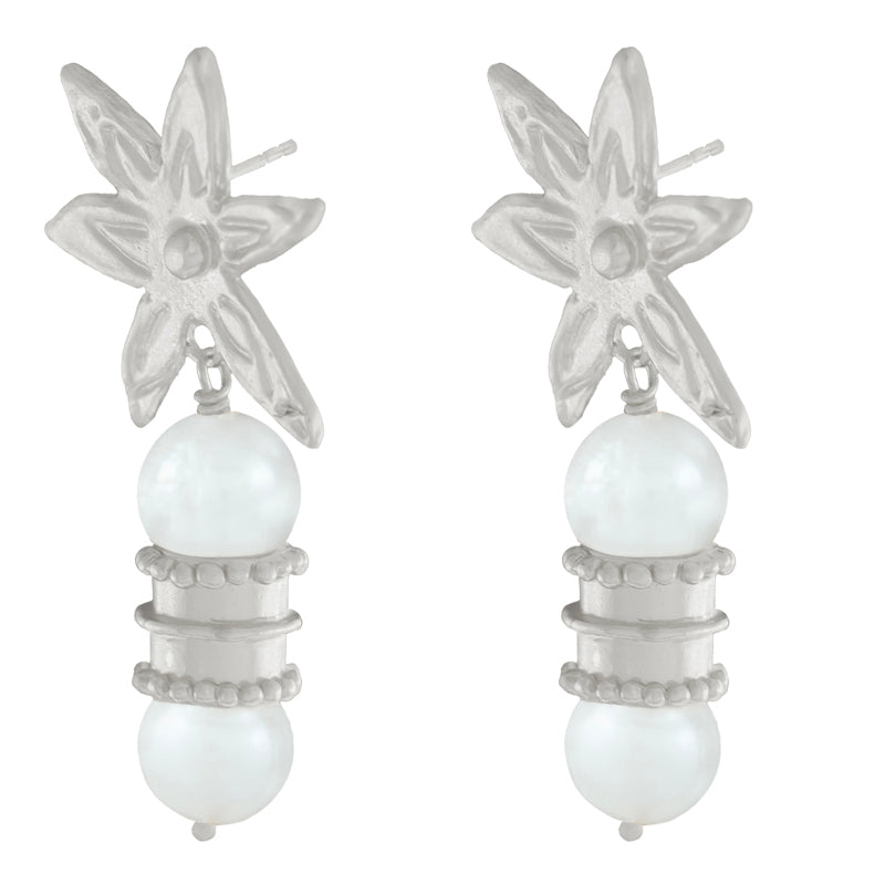 Albedo Earrings in Pearl - Sterling Silver