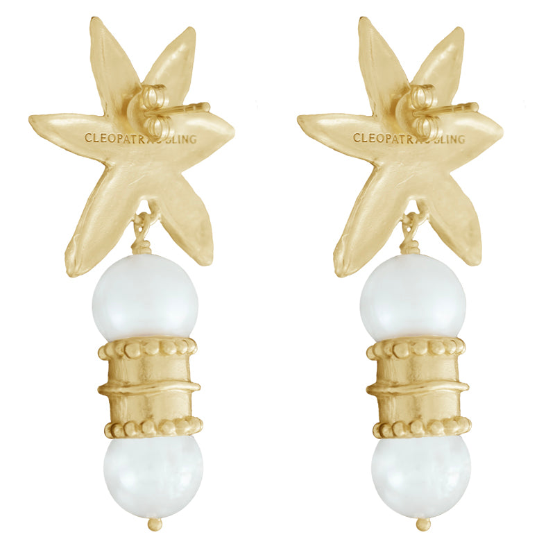 Albedo Earrings in Pearl - 18K Gold Plated