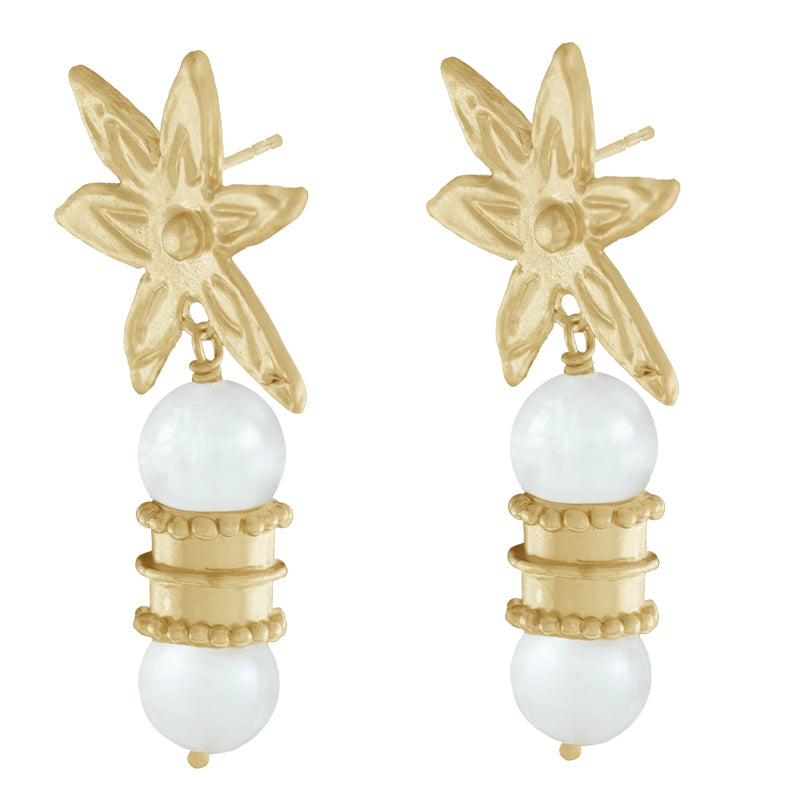 Albedo Earrings in Pearl - 18K Gold Plated