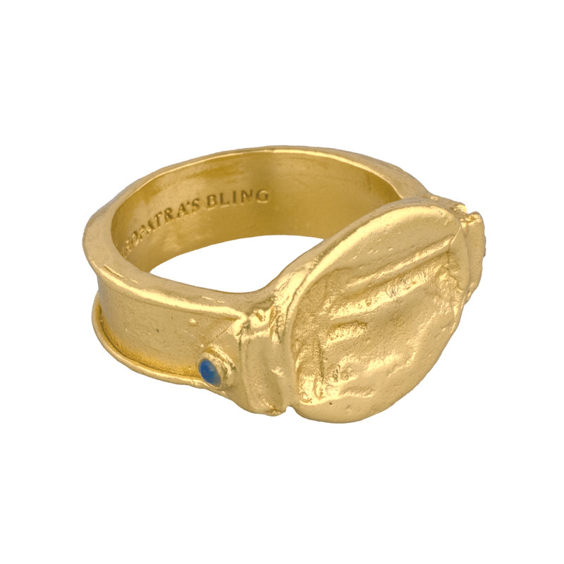 Kurt Ring with Lapis Lazuli - 18K Gold Plated