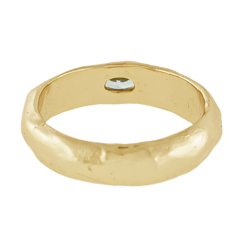 Trismosin Ring with Zircon - 18K Gold Plated