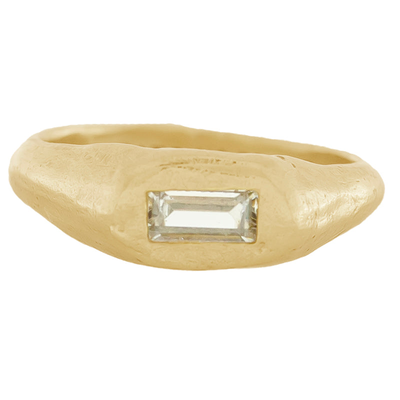 Filius Ring with Zircon - 18K Gold Plated