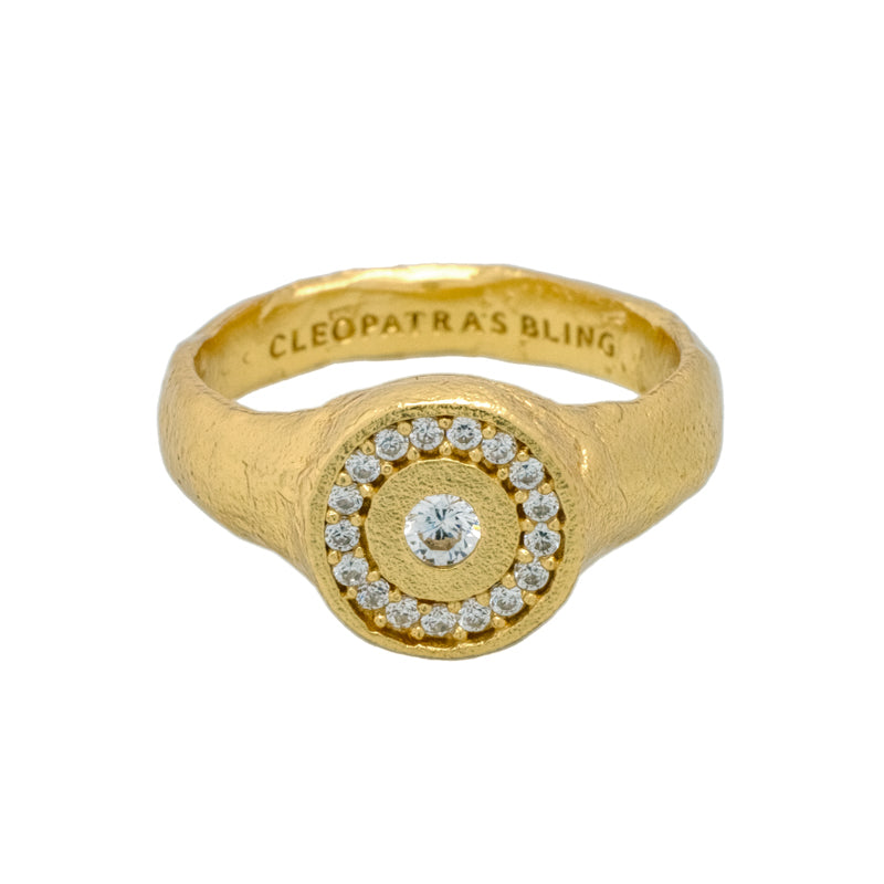 Sorel Ring with Zircon - 18K Gold Plated