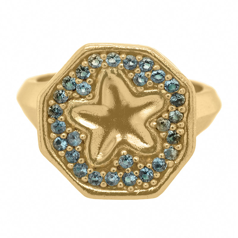 Endymion Ring in Blue - 18K Gold Plated