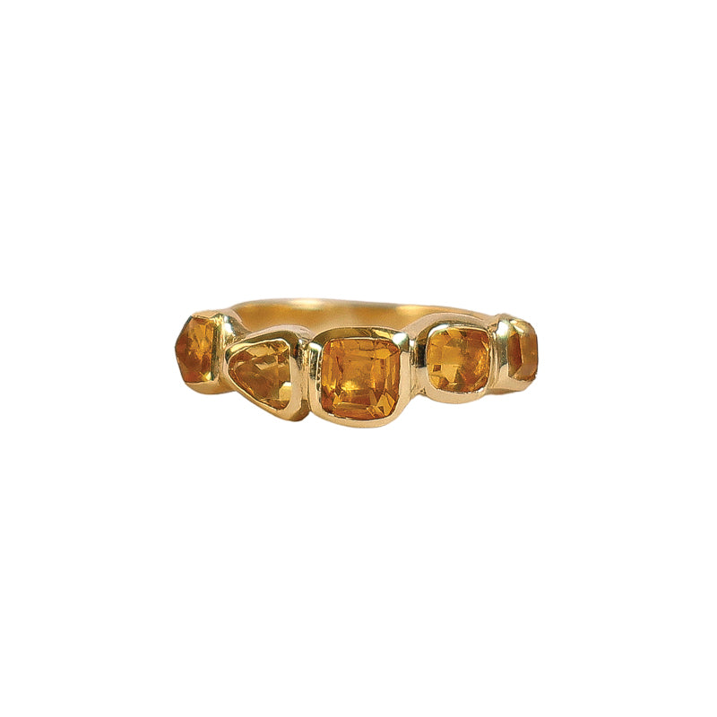 Perdix Ring with Yellow Sapphire - Solid Gold