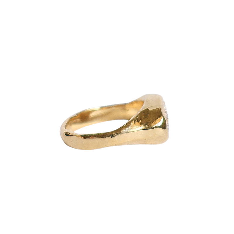 Egeria Ring with White Diamond - Solid Gold