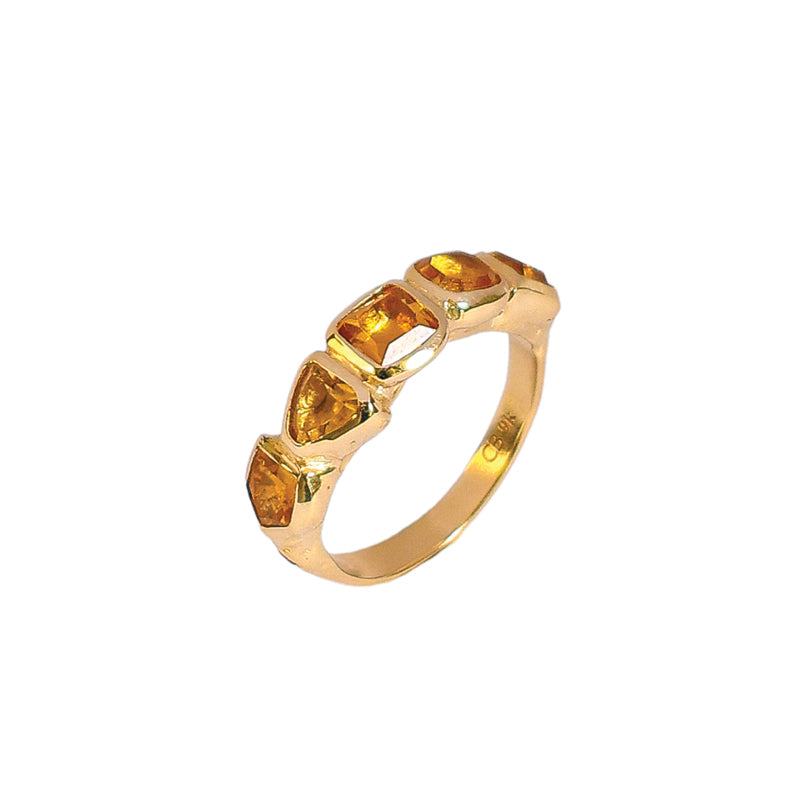 Perdix Ring with Yellow Sapphire - Solid Gold