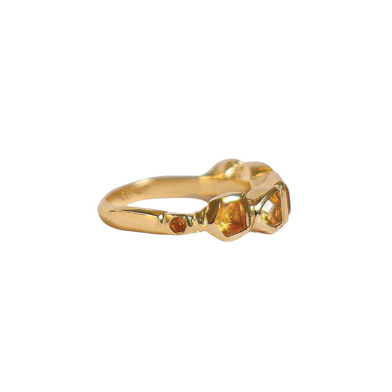 Perdix Ring with Yellow Sapphire - Solid Gold