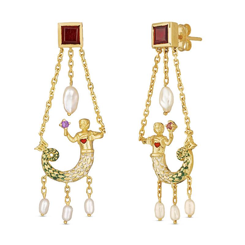 La Sirene Earrings - Solid Gold