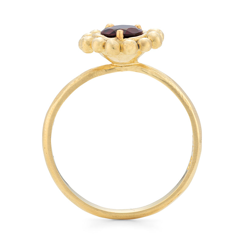 Rhea Ring in Garnet - Solid Gold