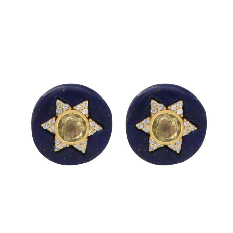 Lunaire Studs in Lapis Lazuli - 24K Vermeil