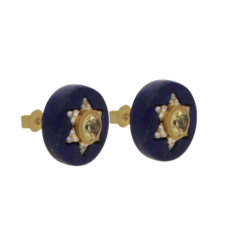 Lunaire Studs in Lapis Lazuli - 24K Vermeil