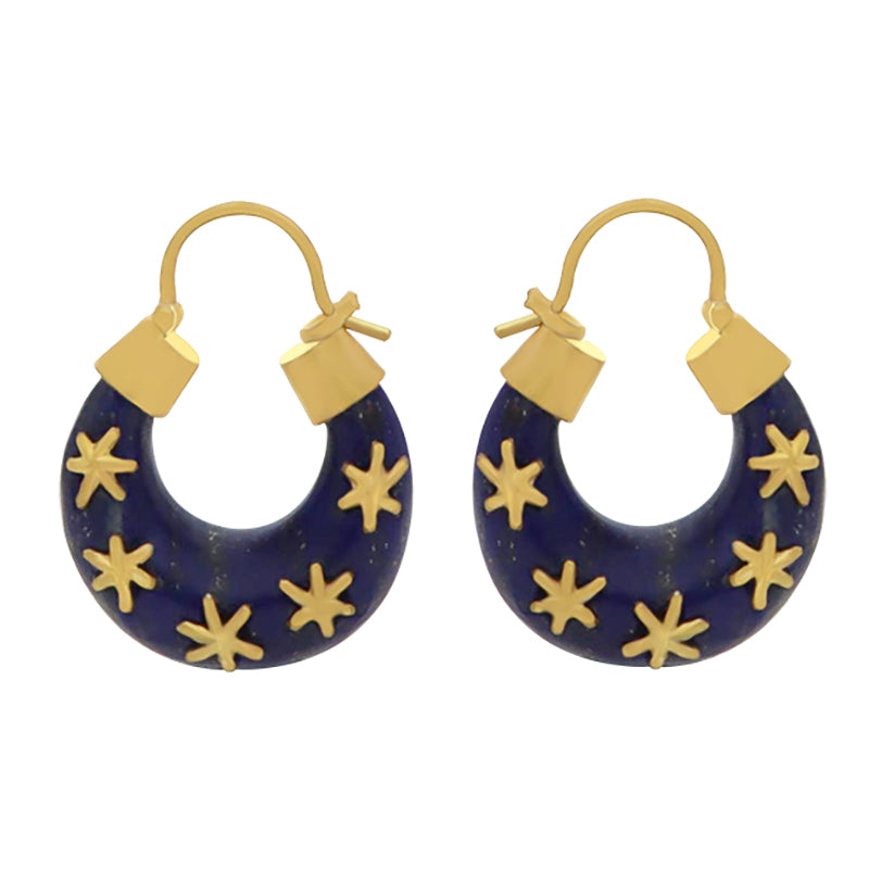 Melies Hoops in Lapis Lazuli - 24K Vermeil