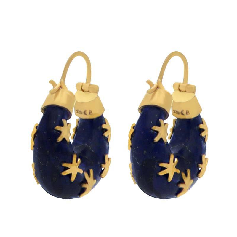 Melies Hoops in Lapis Lazuli - 24K Vermeil