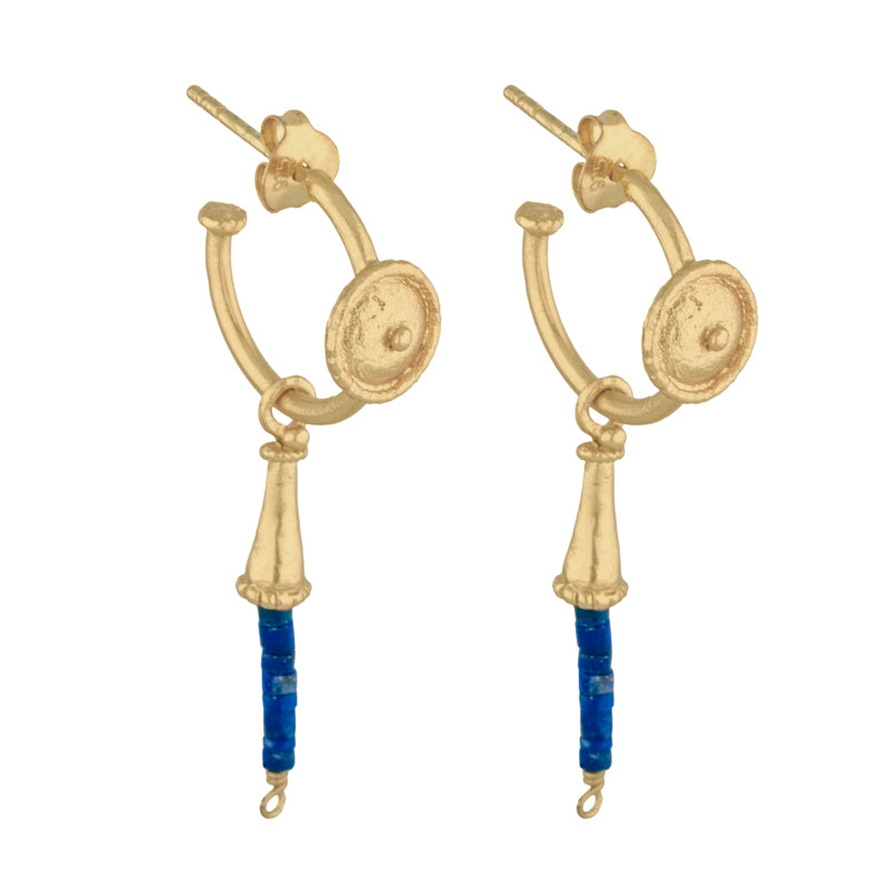 Lang Earrings in Lapis Lazuli - 18K Gold Plated