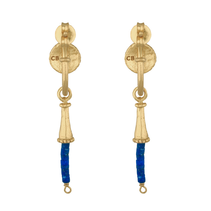 Lang Earrings in Lapis Lazuli - 18K Gold Plated